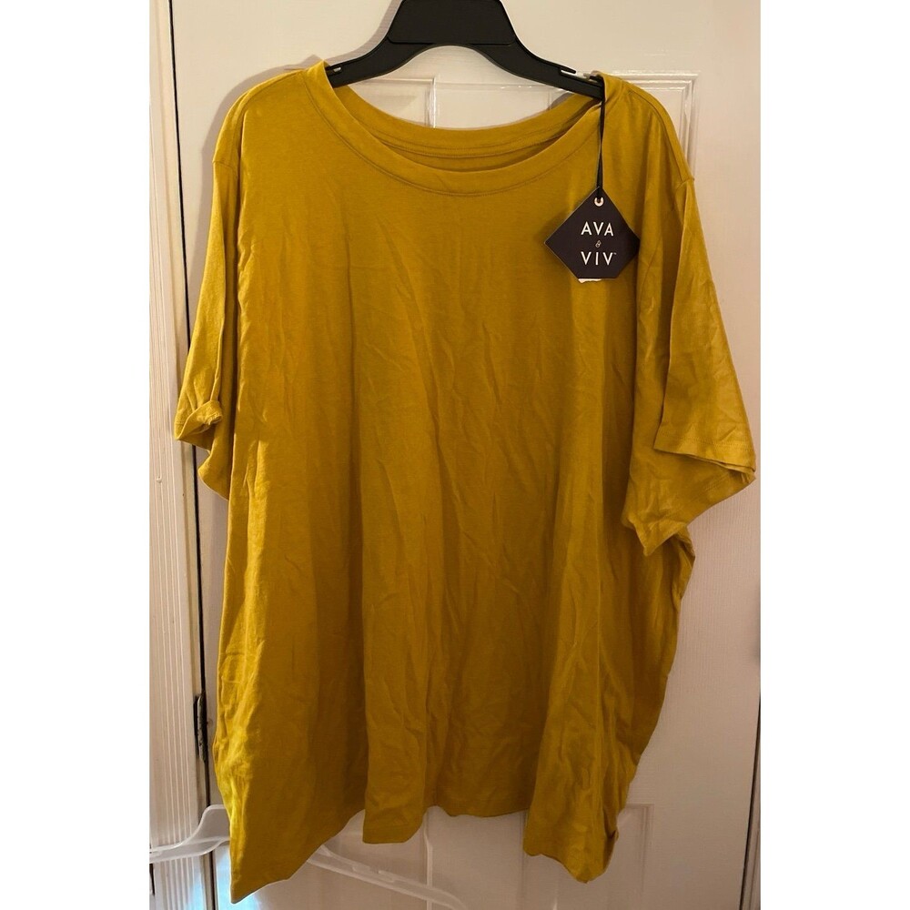 Ava & Viv mustard yellow short sleeve tshirt NWT 4x women’s